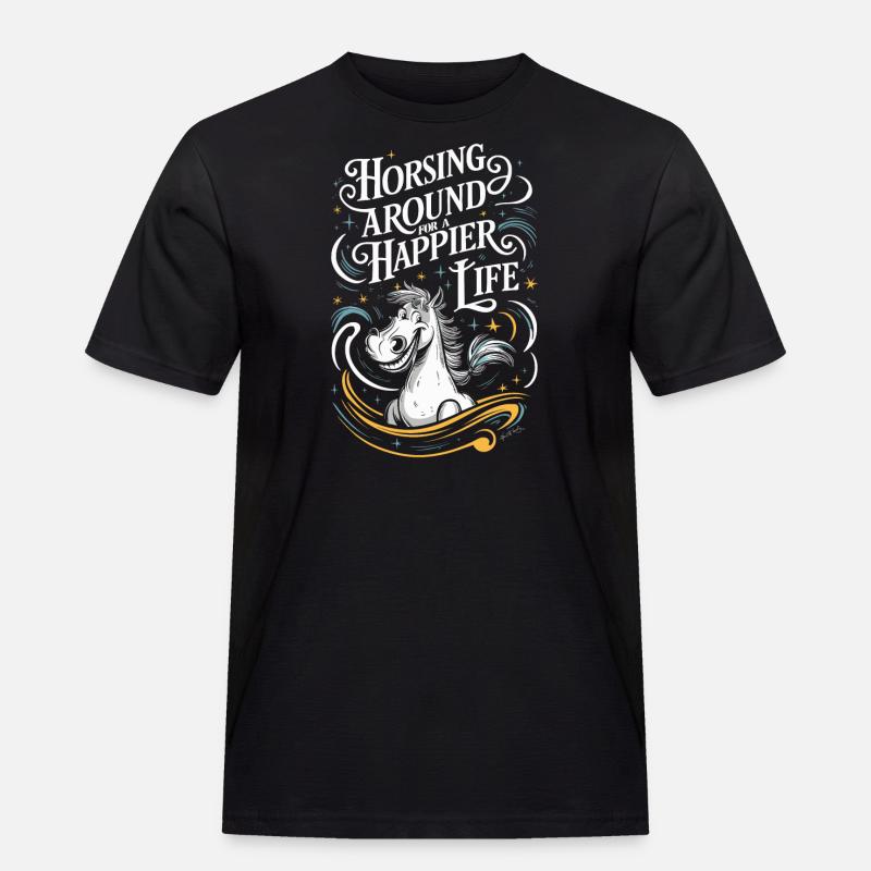 Heilung Durch Pferdetherapie Und Therapeutisches - Männer Workwear T-Shirt - Schwarz