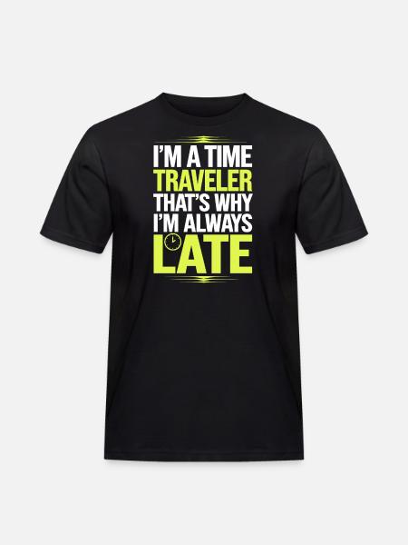 Zeitreise-sci-fi-enthusiast Und Zeitmaschine - Männer Workwear T-Shirt - Schwarz