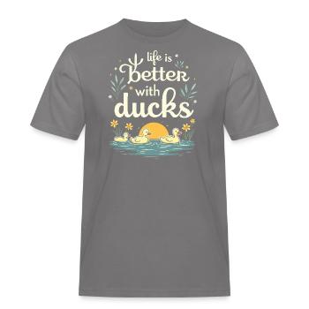 Nutztier-enten-enthusiasten Hinterhof-enten - Männer Workwear T-Shirt - Grau - Vorne - AI Model Male 185 dark (185cm)
