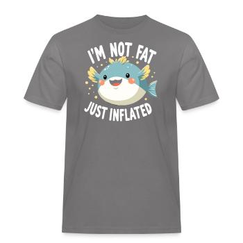 Puffer fish marine life enthusiast Quirky - Men's Workwear T-Shirt - grey - Front - AI Model Male 185 dark (185cm)