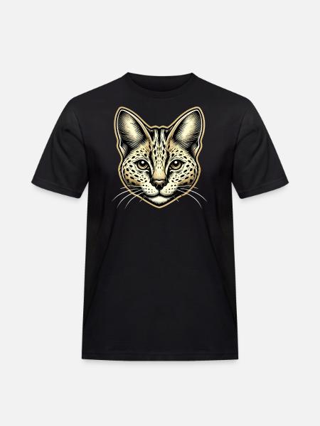 Serval Kat Eksotiske Katte Afrikansk Vildkat - Herre Workwear T-Shirt - sort