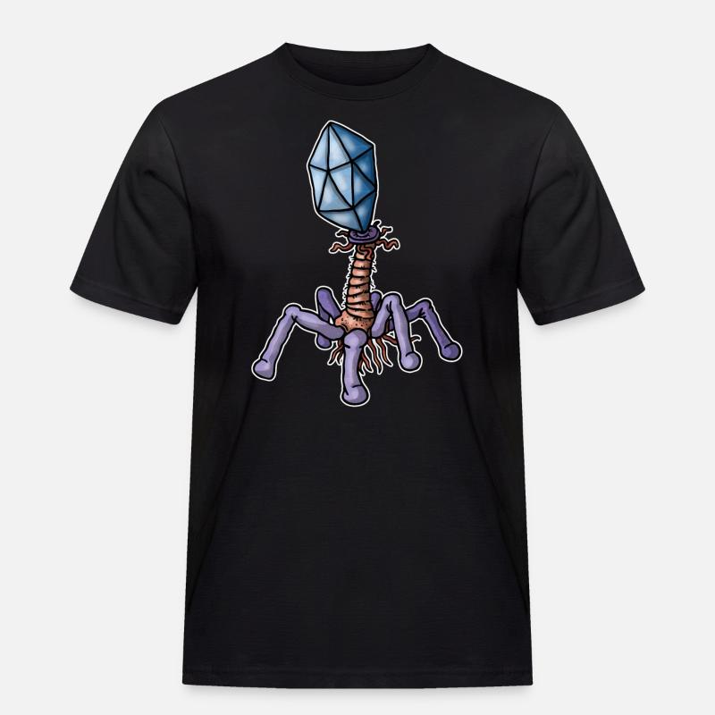 Virus Bacteriophage - Männer Workwear T-Shirt - Schwarz