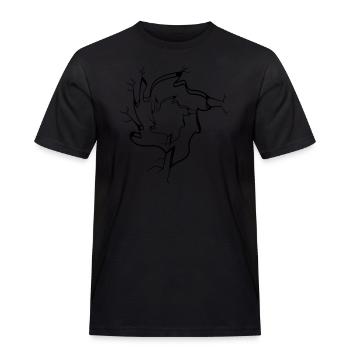 Trou deux trous larmes - T-shirt Workwear homme - noir - Devant - AI Model Male 178 light (178cm)