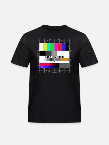 Röhrenfernseher Testbild - Sendepause - 80er - Männer Workwear T-Shirt - Schwarz