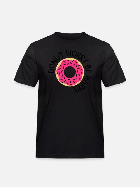 Donut worry be happy - Men's Workwear T-Shirt - black