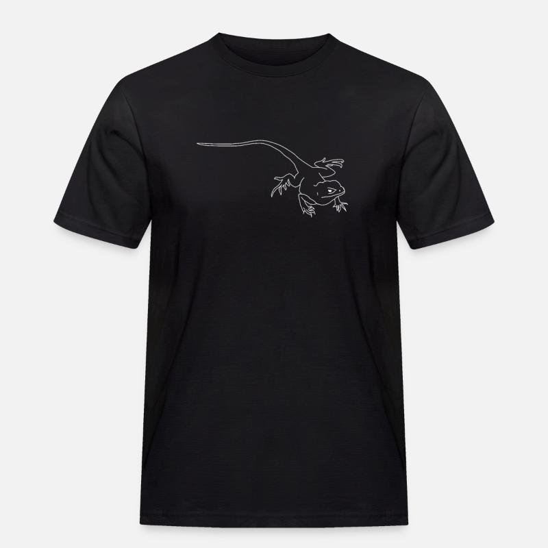 Eidechse - Männer Workwear T-Shirt - Schwarz