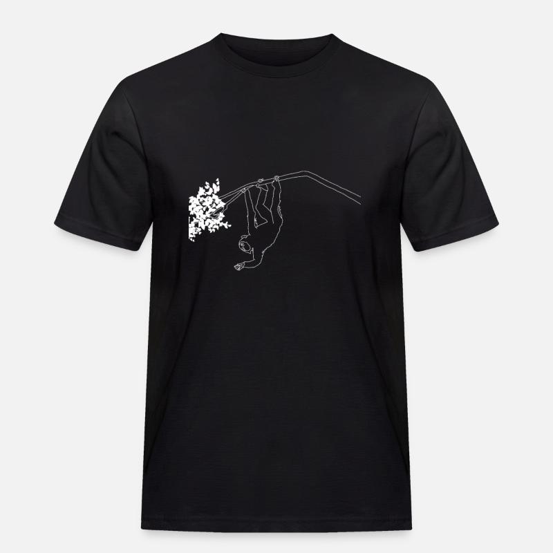 Affe lineart - Männer Workwear T-Shirt - Schwarz