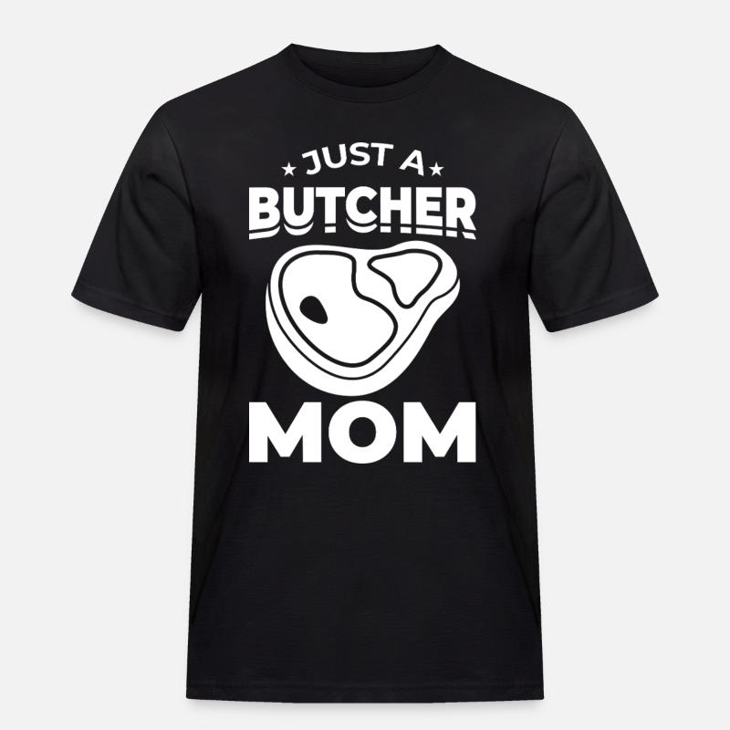 Nur eine Metzger Mutter - Männer Workwear T-Shirt - Schwarz