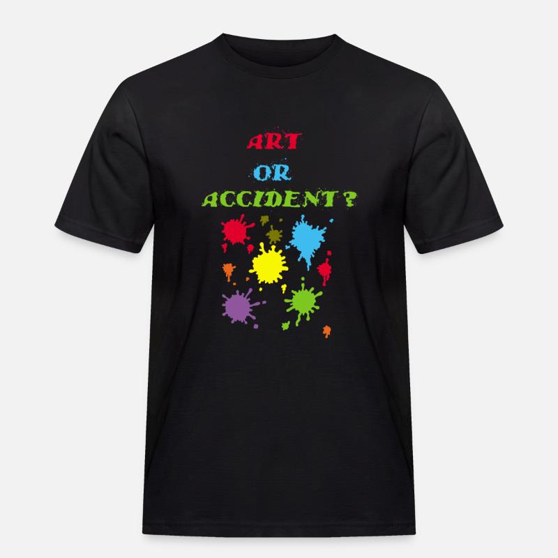 Kunst oder Unfall? - Männer Workwear T-Shirt - Schwarz