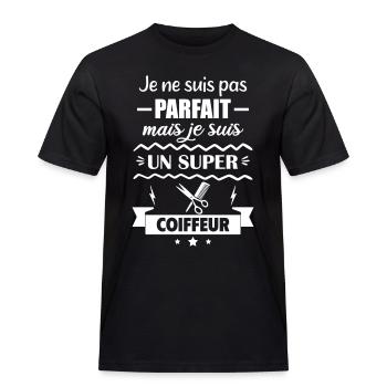 Pas parfait mais super coiffeur - T-shirt Workwear homme - noir - Devant - AI Model Male 178 light (178cm)