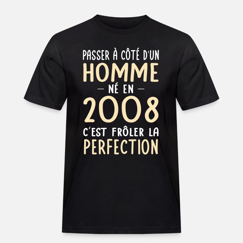 Geboren 2008 – Perfektion nahe - Männer Workwear T-Shirt - Schwarz