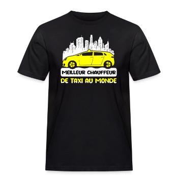 Meilleur chauffeur de taxi au monde t-shirt - T-shirt Workwear homme - noir - Devant - AI Model Male 178 light (178cm)