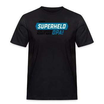 Superheld ohne Umhang Opa - Männer Workwear T-Shirt - Schwarz - Vorne - AI Model Male 178 light (178cm)