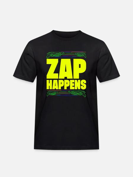 Zap Happens Laser Tag Player Funny Gift Idea - Men's Workwear T-Shirt - black