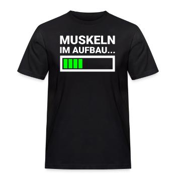 Muskeln im Aufbau Fitness Sportler Krafttraining - Männer Workwear T-Shirt - Schwarz - Vorne - AI Model Male 178 light (178cm)