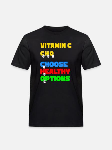 C-vitamin Välj hälsosamma alternativ - Arbets-T-shirt herr - svart