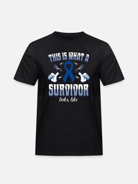 This Is What A Survivor Looks Like Colon Cancer - Men's Workwear T-Shirt - black