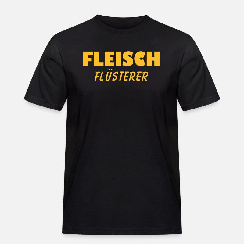 Fleisch Flüsterer - Männer Workwear T-Shirt - Schwarz