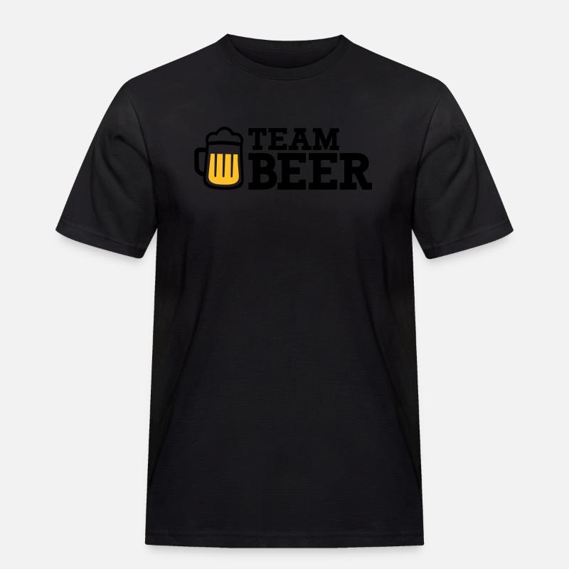 Bier - Männer Workwear T-Shirt - Schwarz