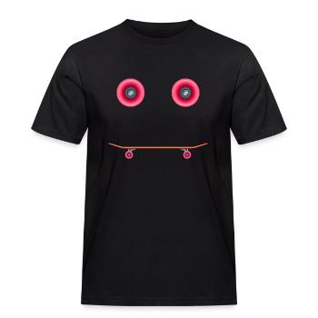 skater skateboard sk8 halfpipe skateboarder - Men's Workwear T-Shirt - black - Front - AI Model Male 178 light (178cm)