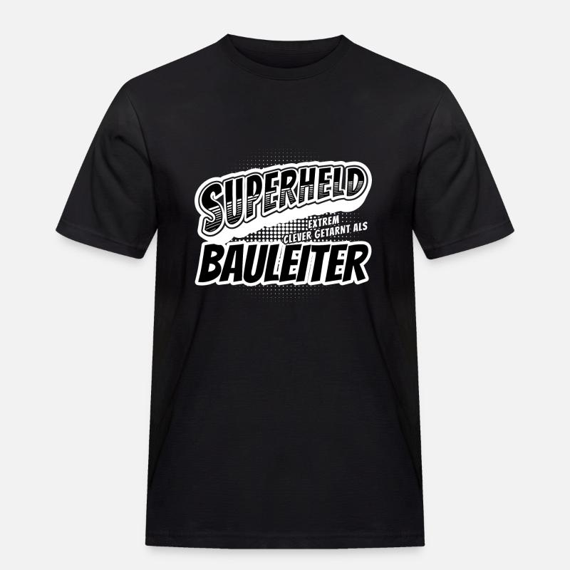 Superheld, clever getarnt als Bauleiter - Männer Workwear T-Shirt - Schwarz
