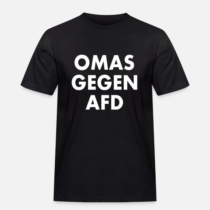 Omas gegen afd - Männer Workwear T-Shirt - Schwarz
