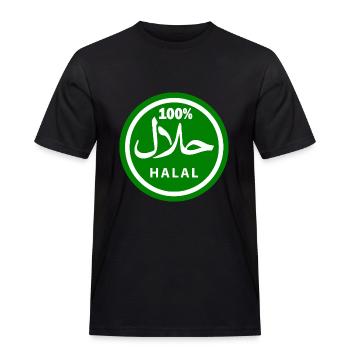 Halal حلال - Men's Workwear T-Shirt - black - Front - AI Model Male 178 light (178cm)
