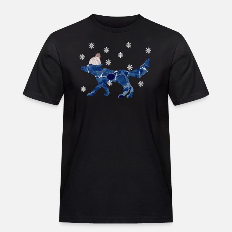 fuchs mit mütze e 12 - Männer Workwear T-Shirt - Schwarz