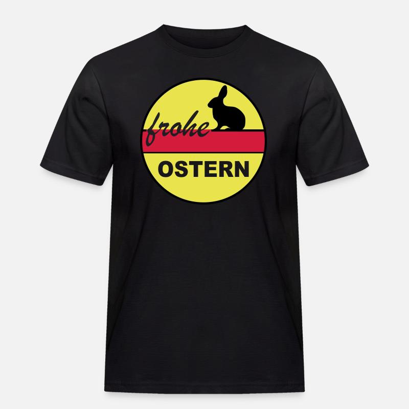Frohe Ostern 3c - Männer Workwear T-Shirt - Schwarz