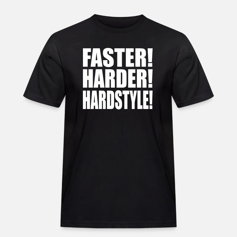 Faster Harder Hardstyle DE - Männer Workwear T-Shirt - Schwarz