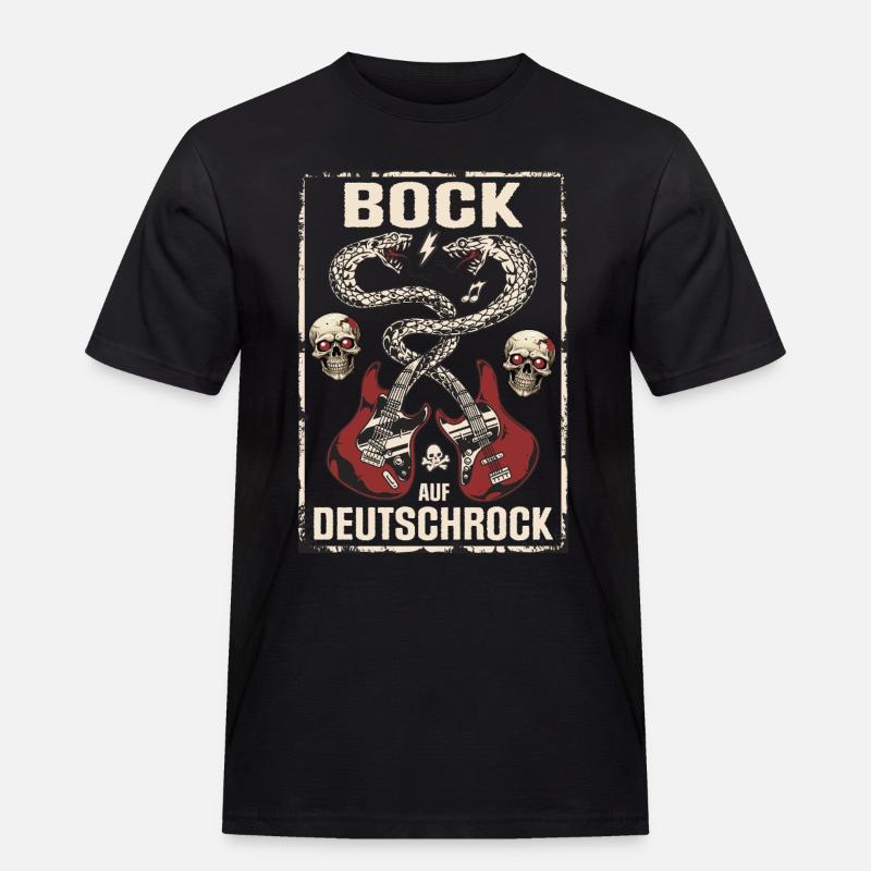 Bock auf Deutschrock - Männer Workwear T-Shirt - Schwarz