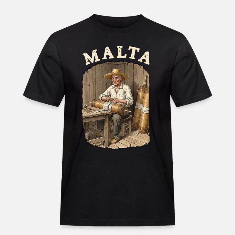 Malta Pyro Fireworks - Männer Workwear T-Shirt - Schwarz
