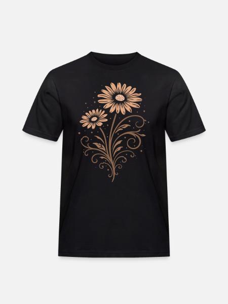 Daisies – Floral Summer Nature Motif - Men's Workwear T-Shirt - black