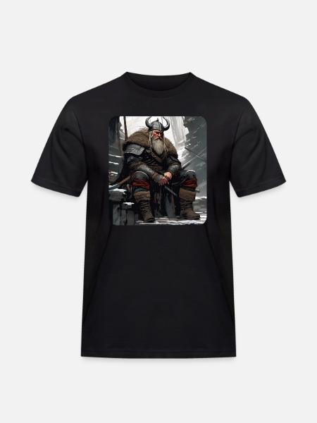 Stolzer Wikinger Krieger Germane - Männer Workwear T-Shirt - Schwarz