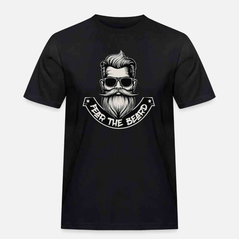 Fear the Beard - Bärtiger Mann - Männer Workwear T-Shirt - Schwarz