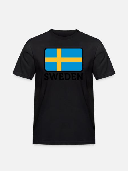 National flag of Sweden - Men's Workwear T-Shirt - black