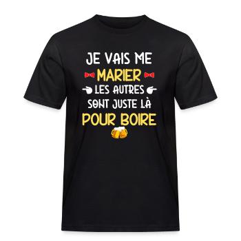 Futur Marié & Bière - T-shirt Workwear homme - noir - Devant - AI Model Male 178 light (178cm)