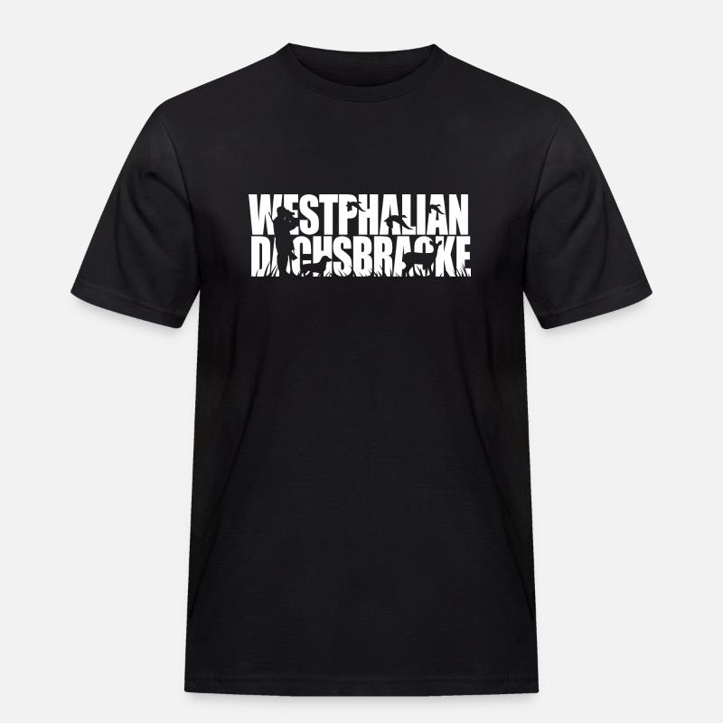 WESTPHALIAN DACHSBRACKE Jagdhundeschrift Wilsigns - Männer Workwear T-Shirt - Schwarz