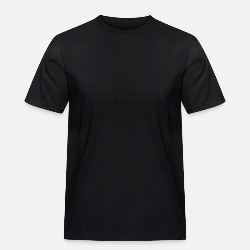 Rhodesian Ridgeback mit Herzschlag - Männer Workwear T-Shirt - Schwarz