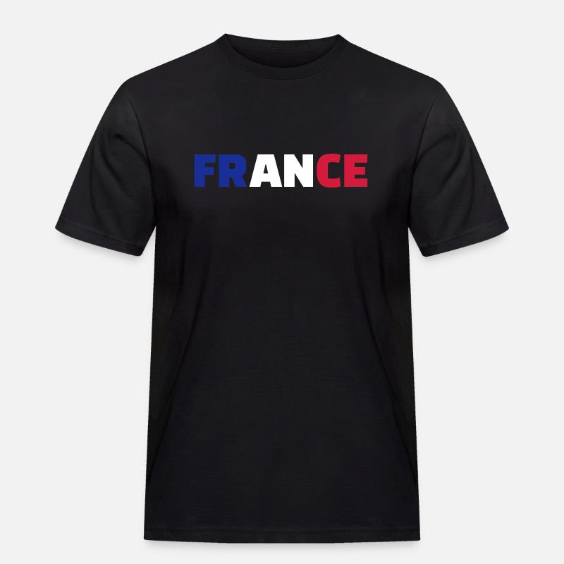 Frankreich - Männer Workwear T-Shirt - Schwarz