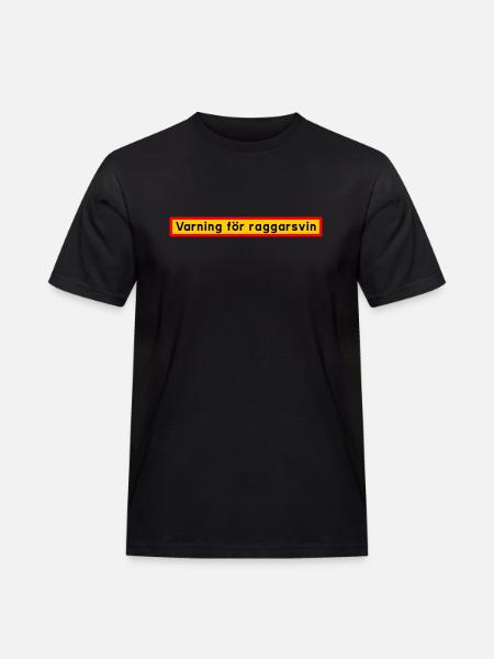 varning för raggarsvin - Arbets-T-shirt herr - svart