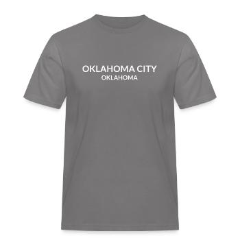 Oklahoma City, Oklahoma, États-Unis - T-shirt Workwear homme - gris - Devant - AI Model Male 185 dark (185cm)