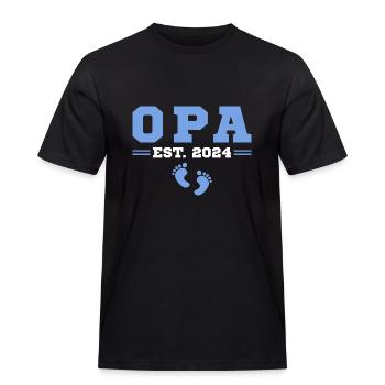 Opa seit 2024 Schwangerschaftsverkündung - Männer Workwear T-Shirt - Schwarz - Vorne - AI Model Male 178 light (178cm)