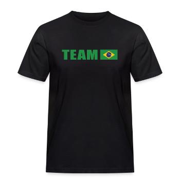Support-Team Brasilien - Männer Workwear T-Shirt - Schwarz - Vorne - AI Model Male 178 light (178cm)