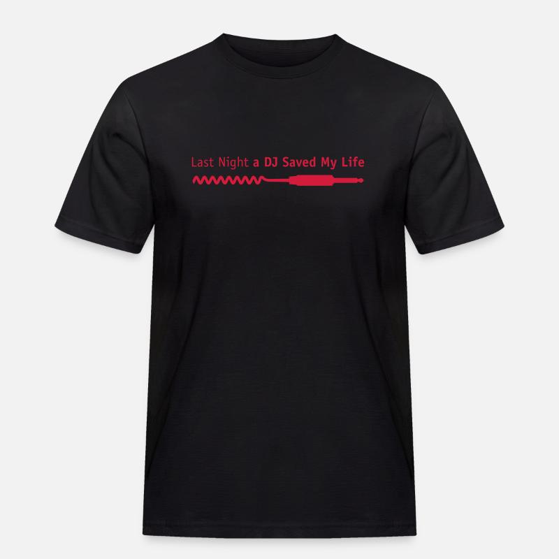 last_night_dj - Männer Workwear T-Shirt - Schwarz