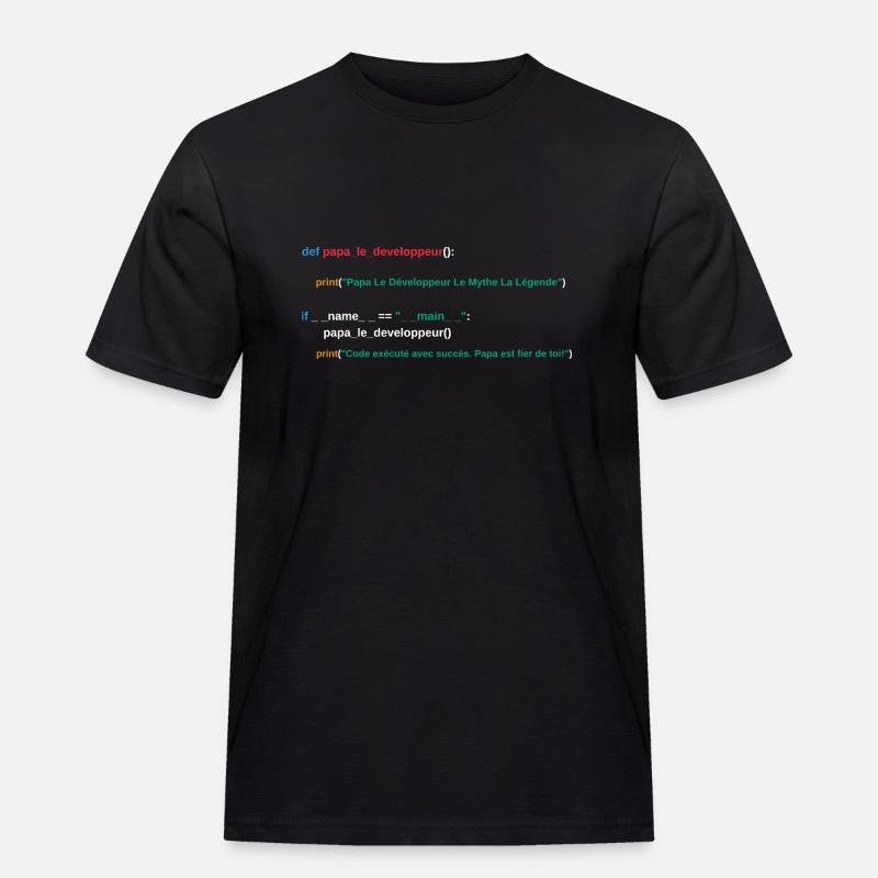 Code du programme Papa développeur - T-shirt Workwear homme - noir