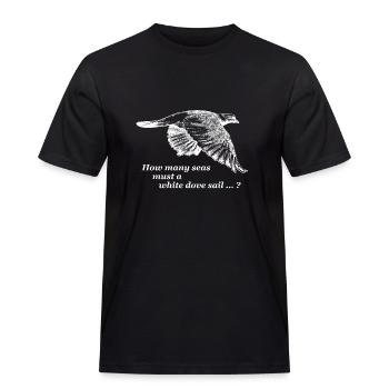 White Dove - Bob Dylan - T-shirt Workwear homme - noir - Devant - AI Model Male 178 light (178cm)