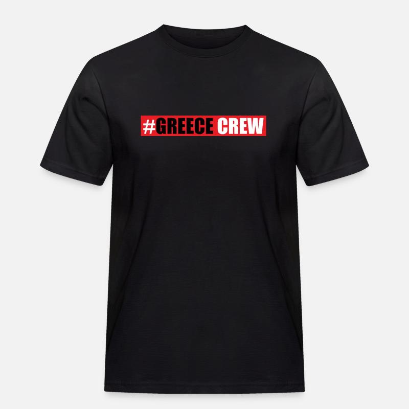 Greece Crew - Männer Workwear T-Shirt - Schwarz