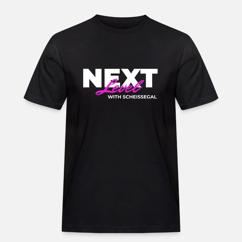 Next Level with SCHEISSEGAL - Männer Workwear T-Shirt - Schwarz
