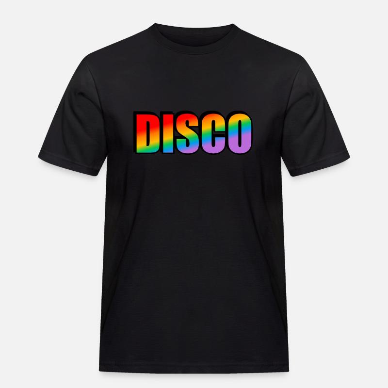 DISCO Gay Regenbogen Pride - Männer Workwear T-Shirt - Schwarz